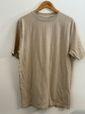 Encrypted Classic Crewneck Men's T-Shirt Beige Sz XL Casual Streetwear Menswear